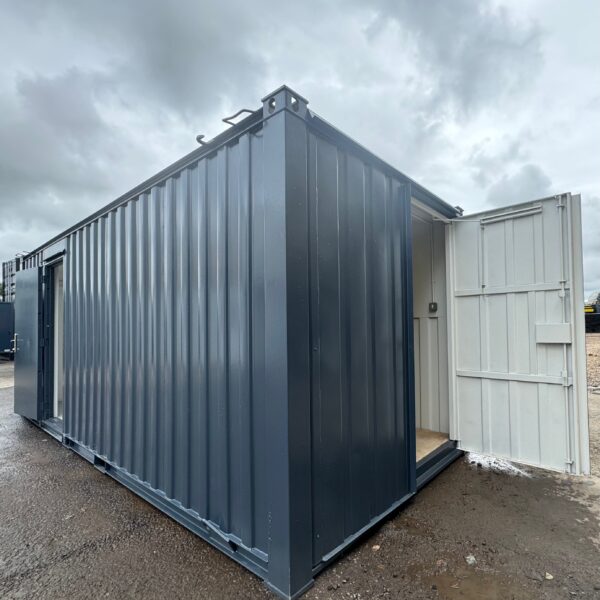 21x8 ft Office & Storage 50/50 Split Cabin — Anti-Vandal Portable Building