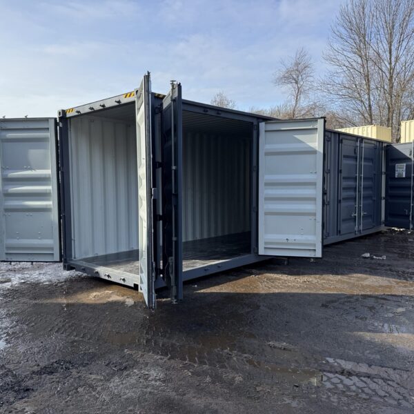 40ft New High Cube Shipping Container – Wind & Watertight – Dk Gray – Unit YLEU252567-0