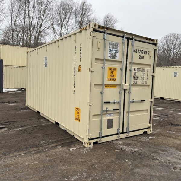 20ft New High Cube Shipping Container – Wind & Watertight – Beige – Unit BSLU252163-2