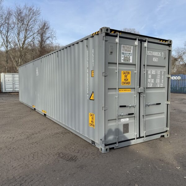 40ft New High Cube Shipping Container – Wind & Watertight – Gray – Unit DSZU480535-7