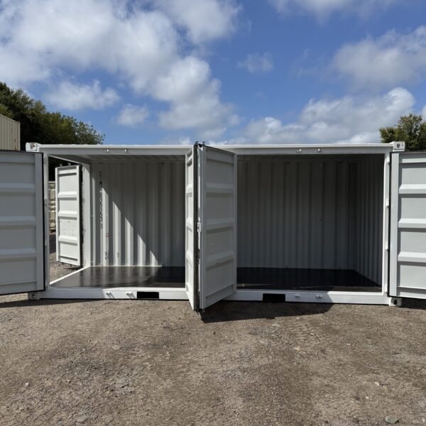 20ft New Shipping Container – Wind & Watertight – White – Unit CIMU035153-1