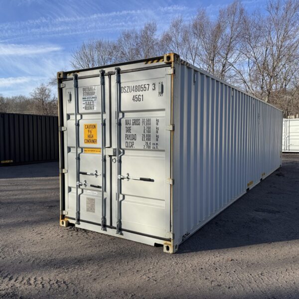 40ft New High Cube Shipping Container – Wind & Watertight – Gray – Unit DSZU480557-3