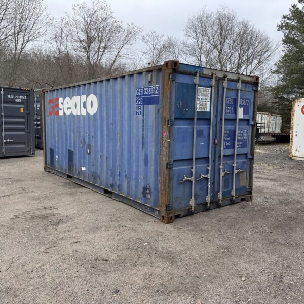 20ft Used Shipping Container – Wind & Watertight – Blue – Unit GESU338357-2
