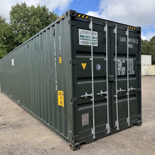 40ft New High Cube Shipping Container – Wind & Watertight – Green – Unit LATU901176-2