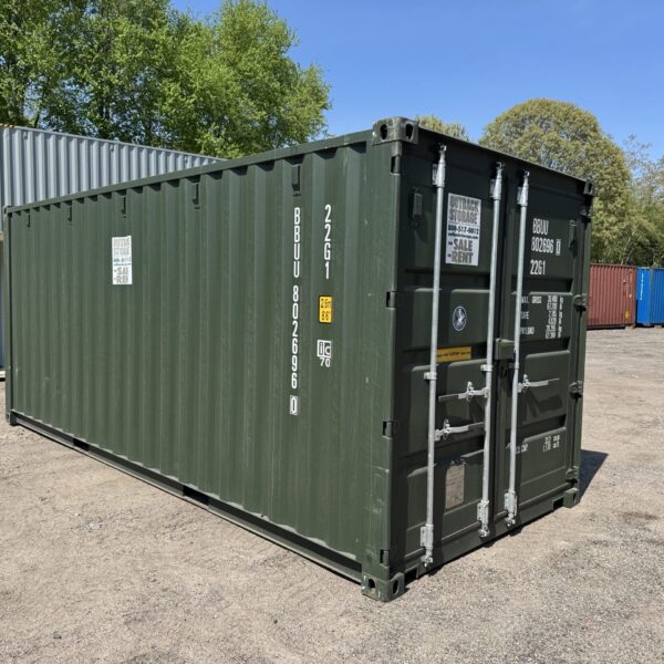 20ft New Shipping Container – Wind & Watertight – Green – Unit BBUU802696-0