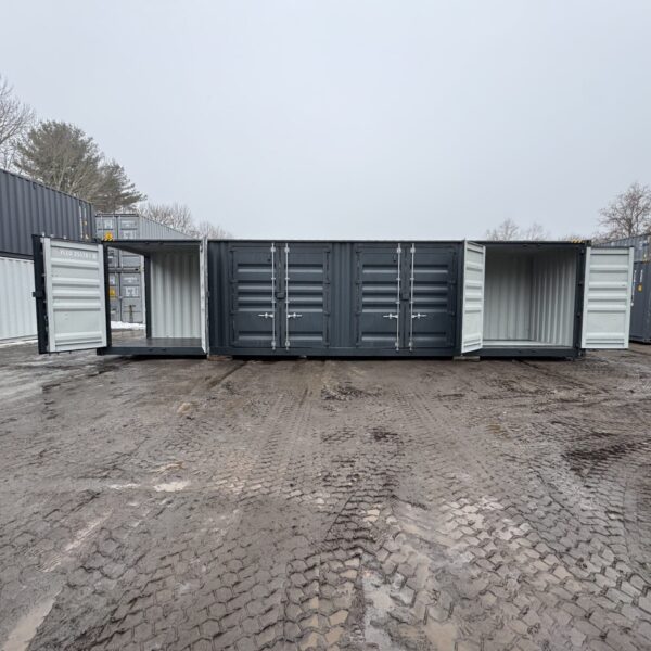 40ft New High Cube Shipping Container – Wind & Watertight – Dk Gray – Unit YLEU251791-0