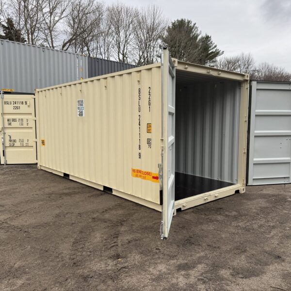 20ft New Shipping Container – Wind & Watertight – Beige – Unit BSLU241118-9