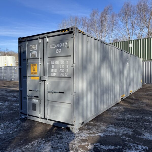 40ft New High Cube Shipping Container – Wind & Watertight – Gray – Unit DSZU480540-2