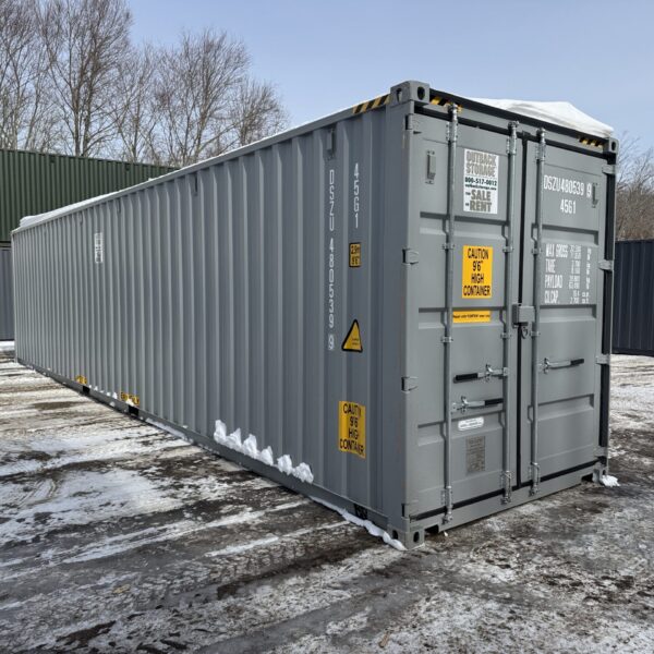 40ft New High Cube Shipping Container – Wind & Watertight – Gray – Unit DSZU480539-9