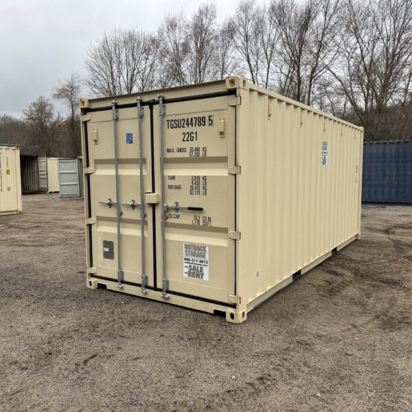 20ft New Shipping Container – Wind & Watertight – Beige – Unit TGSU244789-5