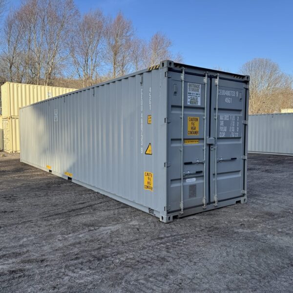 40ft New High Cube Shipping Container – Wind & Watertight – Gray – Unit CEUU480733-9