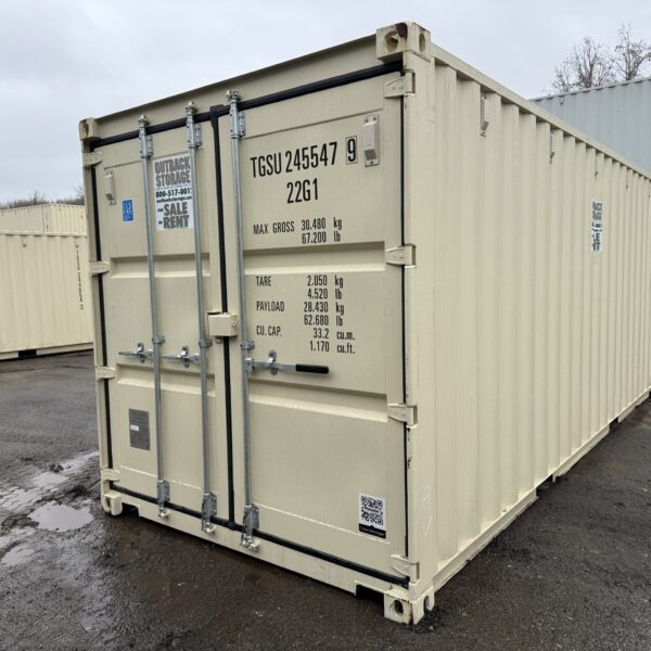 20ft New Shipping Container – Wind & Watertight – Beige – Unit TGSU245547-9