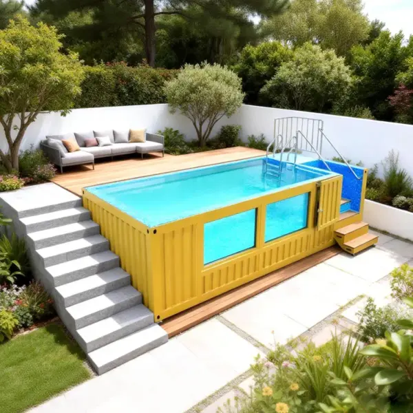 20ft Luxury Container Swimming Pool with Glass Viewing Panel