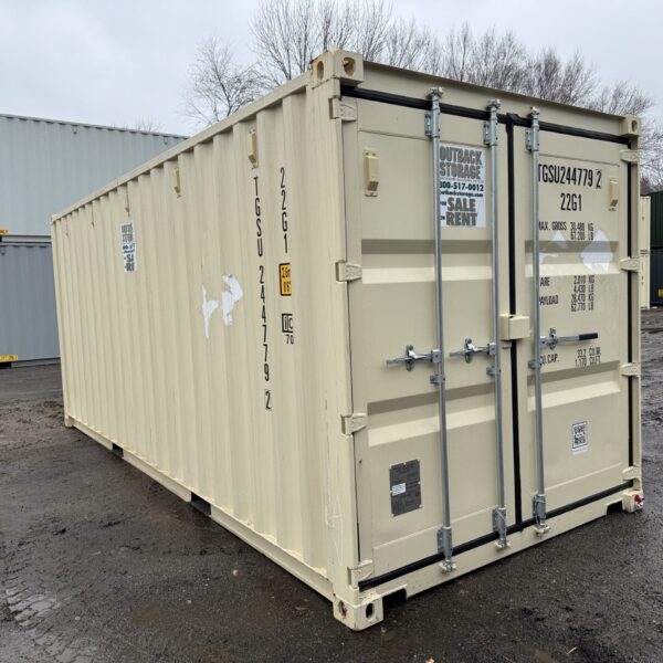 20ft New Shipping Container – Wind & Watertight – Beige – Unit TGSU244779-2