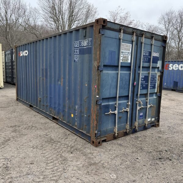 20ft Used Shipping Container – Wind & Watertight – Blue – Unit GESU360648-6
