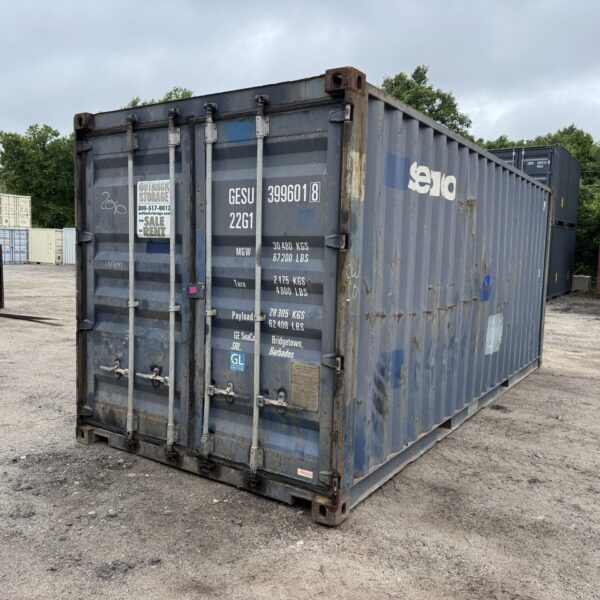 20ft Used Shipping Container – Wind & Watertight – Blue – Unit GESU399601-8