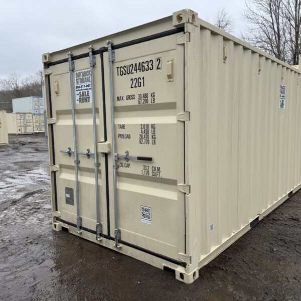 20ft New Shipping Container – Wind & Watertight – Beige – Unit TGSU244633-2