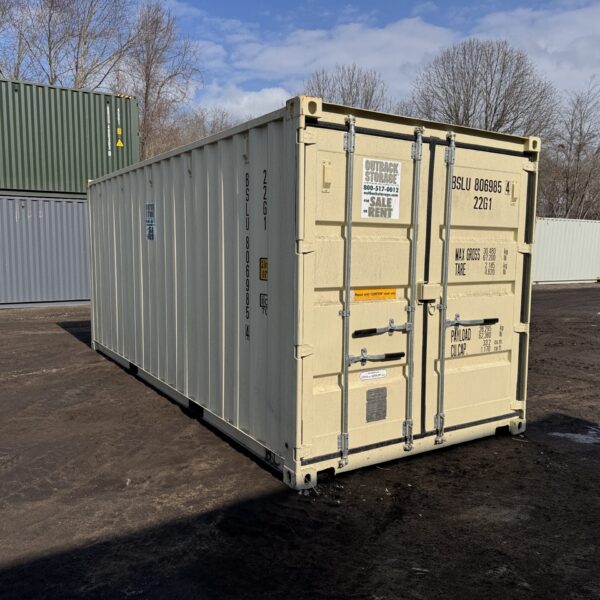 20ft New Shipping Container – Wind & Watertight – Beige – Unit BSLU806985-4