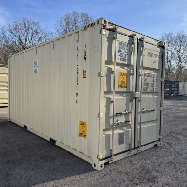 20ft New High Cube Shipping Container – Wind & Watertight – Beige – Unit AURU260219-4