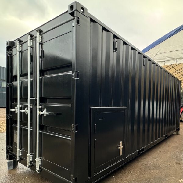 20x8ft CUSTOM Converted/Modified Shipping Container — Jet Black