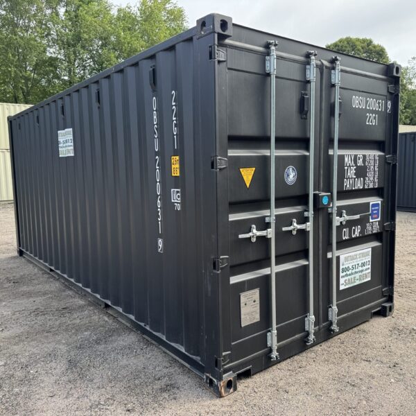 20ft New Shipping Container – Wind & Watertight – Black – Unit OBSU200631-9