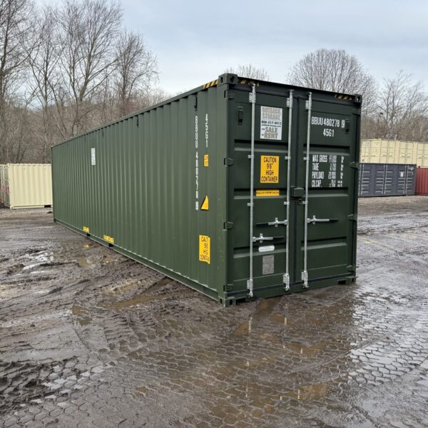 40ft New High Cube Shipping Container – Wind & Watertight – Green – Unit BBUU480278-9