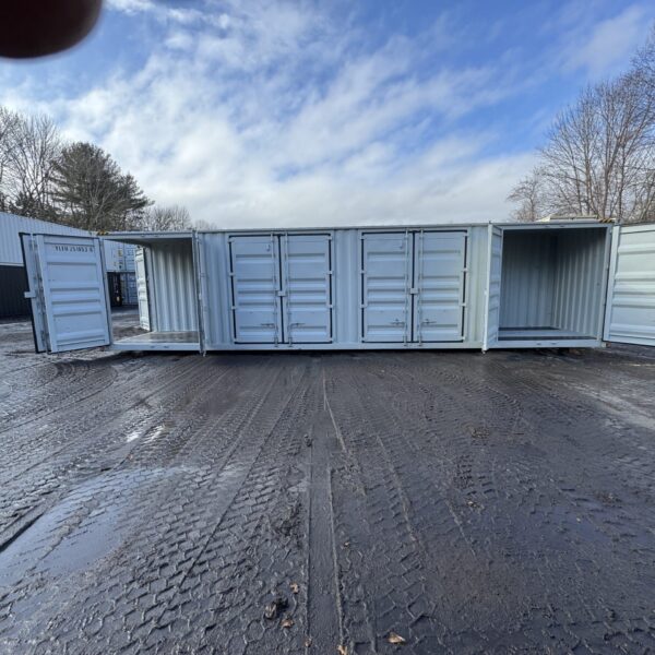 40ft New High Cube Shipping Container – Wind & Watertight – Lt Gray – Unit YLEU251653-4